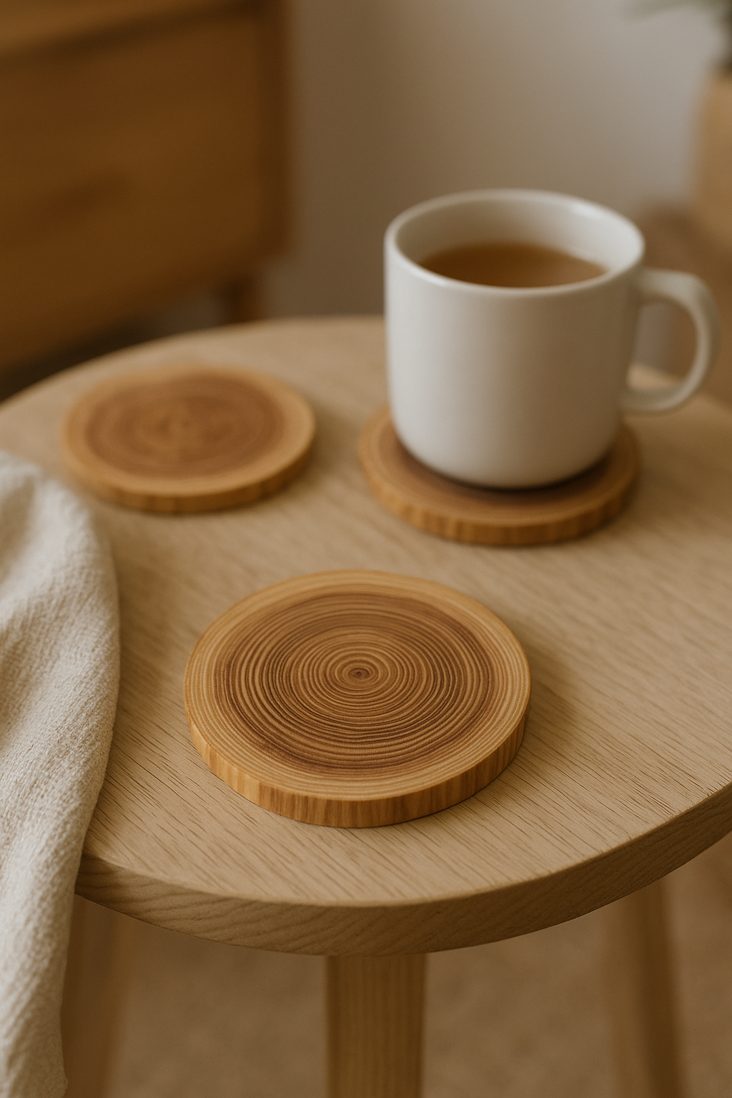 ひのきの年輪コースター